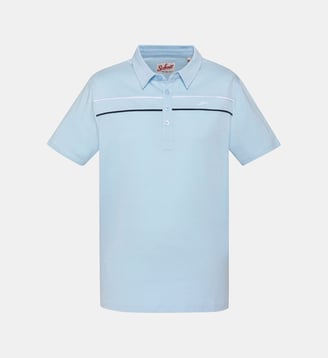 Polo en jersey avec liserés contrastés - Schott - Bleu ciel