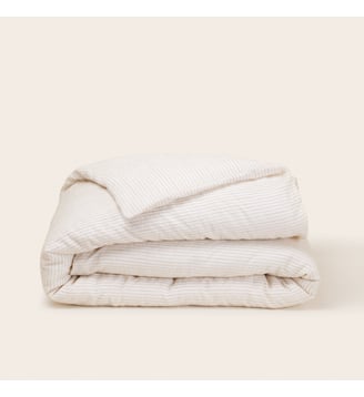 Housse De Couette  Coton lin et fines rayures naturelles Madura