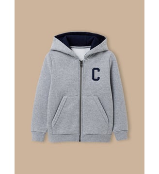Sweat zippé à capuche Garçon - Cyrillus - Gris chine