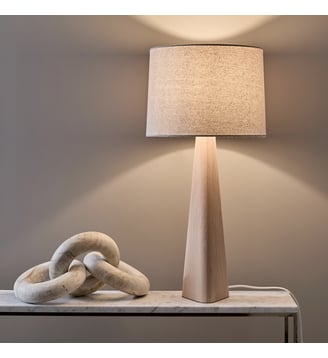 Lampe en chêne et lin - AM.PM - Chêne