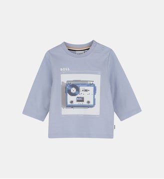 Tee-shirt manches longues - BOSS Kidswear - Bleu délavé