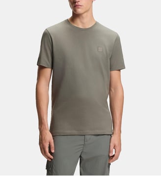 T-shirt droit en jersey de coton - BOSS - Gris