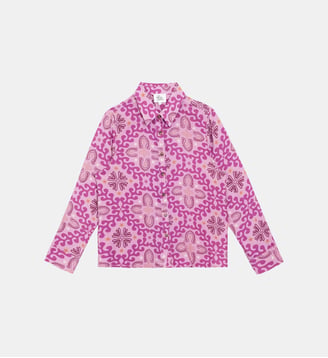 Chemisier manches longues col chemise imprimé ethnique CLEMO - La Petite Etoile - Cowboy