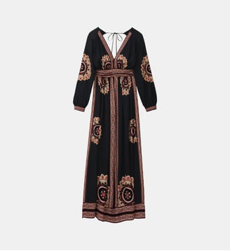 Robe fluide Vera à détails graphiques - Ba&sh - Carbone
