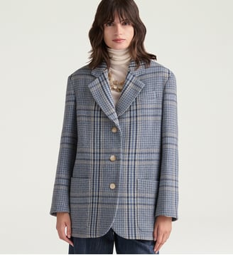 Veste oxford en panne maxi galles - Momonì - Multicolore