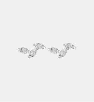 Boucles d'oreilles 3 zircons - argent 925 doré - Balaboosté - Argenté