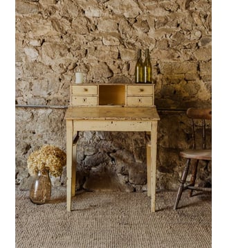 Secrétaire en bois jaune Edouard N°709- Produit chiné - Debongout - Jaune
