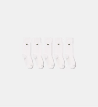 Lot de 5 paires de chaussettes coton - Lacoste - Blanc