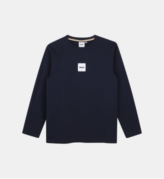 Tee-shirt manches longues - BOSS Kidswear - Bleu cargo