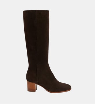 bottes à talon en cuir velours - lizzie - Gerard Darel - Marron
