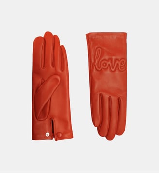 Gants Moor Femme Cuir Doublés Soie - Agnelle - Écarlate