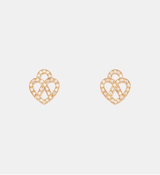 Boucles d'oreilles Cœur Entrelacé - Poiray - Or rose