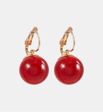 Boucles d'oreilles dormeuses rouges - Balaboosté - Rouge