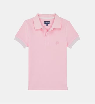 Polo en piqué coton organique uni - Vilebrequin - Rose clair