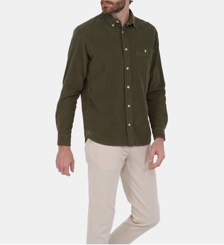 Chemise en velours côtelé - Gili's - Vert kaki