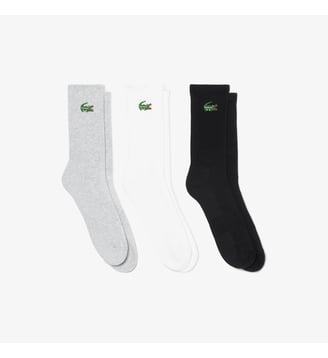 Lot de 3 paires de chaussettes Sport - Lacoste - Blanc, gris chine et noir