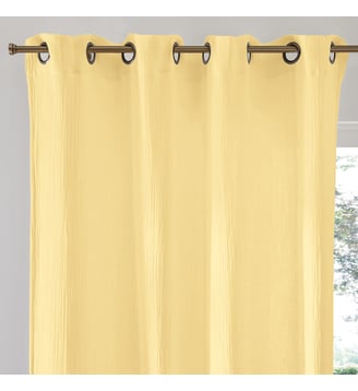 Rideau gaze de coton, oeillets - La Redoute Interieurs - Jaune pâle