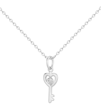 Collier Petite Chiavi en Argent avec diamant blanc - La Garçonne Diamant - Argent