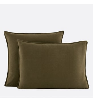 Taie d'oreiller, flanelle coton - La Redoute Interieurs - Vert mousse