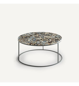 Table basse agate et métal acier Anaximène - AM.PM - Agate bleue