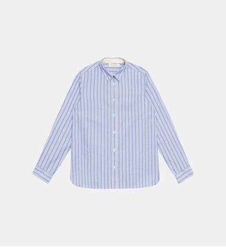 Chemise imprimé à rayures CARLA - La Petite Etoile - Écru et bleu