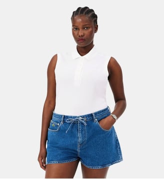 Polo L.12.D slim fit sans manches stretch - Lacoste - Blanc