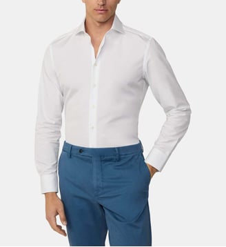 Chemise Formelle Coupe Ajustée En Popeline - Hackett London - Blanc