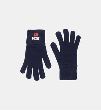 Gants en laine et coton mélangés avec logo - Diesel Kids - Bleu
