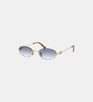 Lunettes de soleil Ovale MU A54S - Miu Miu - Or pale