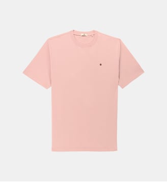 T-shirt droit coton flammé - Serge Blanco - Rose