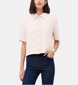 T-shirt tael - Motif uni - Coupe droite - Caroll - Rose clair
