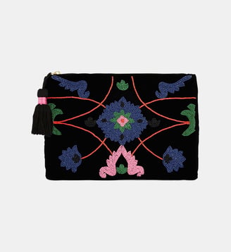 Sac pochette avec broderies MARIPA - Wild - Noir