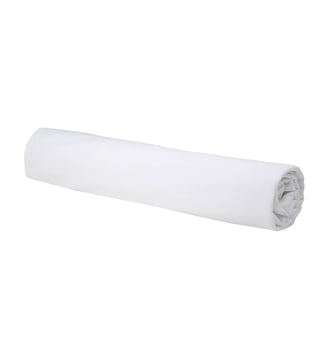Drap housse en percale de coton lavé, DOUCEUR LAVÉE - Blanc Cerise - Blanc