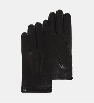 Gants en cuir doublés soie et cachemire - Isotoner - Noir