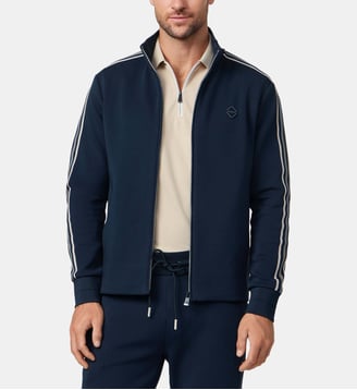 Sweat Zippé Intégral Tape Track - Hackett London - Bleu marine