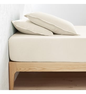 Drap housse lin lavé, bonnet 35 cm La Redoute Interieurs
