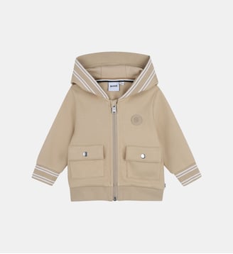 Sweat zippé à capuche - BOSS Kidswear - Sand