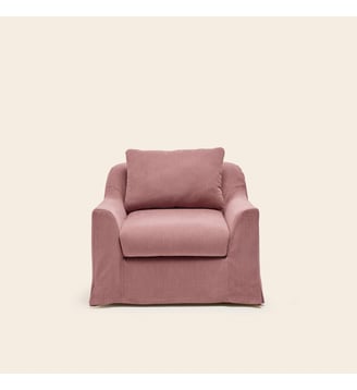 Set De Housses De Fauteuil  Revêtement en tissu naturel - Madura - Rose