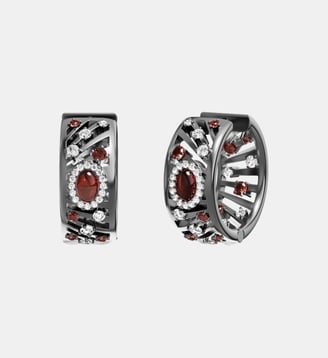 Boucles D'Oreilles Les Éventails - APM Monaco - Blanc