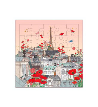 Carte Puzzle Paris En Fleurs - Cartesdart - Multicolore