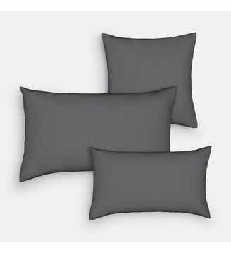 Lot 2 housses coussin SCÉNARIO - La Redoute Interieurs - Gris foncé