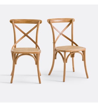 Lot de 2 chaises chêne et cannage Cedak - La Redoute Interieurs - Chêne