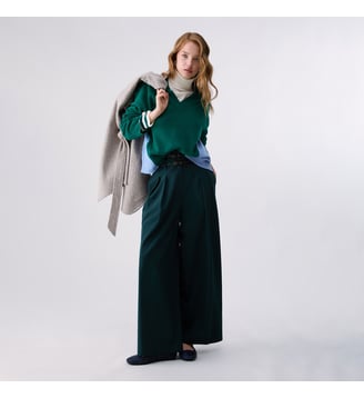 Pantalon évasé en flanelle - Liu Jo - Vert