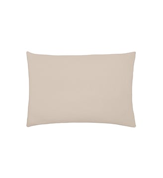 Taie d'oreiller unie en gaze de coton, TENDRESSE - Essix - Beige naturel