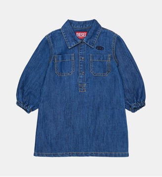 Robe en denim avec logo - Diesel Kids - Denim bleu