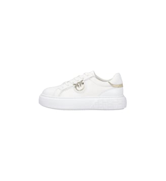 Sneakers en cuir à plaquette love birds - Pinko - Blanc