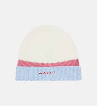 Bonnet à revers avec logo sur le devant - Marni - Blanc