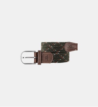 Ceinture tressée élastique Tanzanie - Billybelt - Kaki et orange