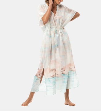 Kaftan en voile de coton SUNSET 240 - Lingerie Le Chat - Multicolore