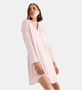 Chemise de nuit courte col polo en jersey Laurence Tavernier